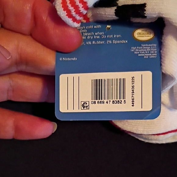 Nintendo Super Mario Men's Crew Socks - Red, White, Blue, Black, Green - Picture 5 of 5